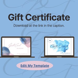 Printable Editable Gift Certificate Template | Digital Product
