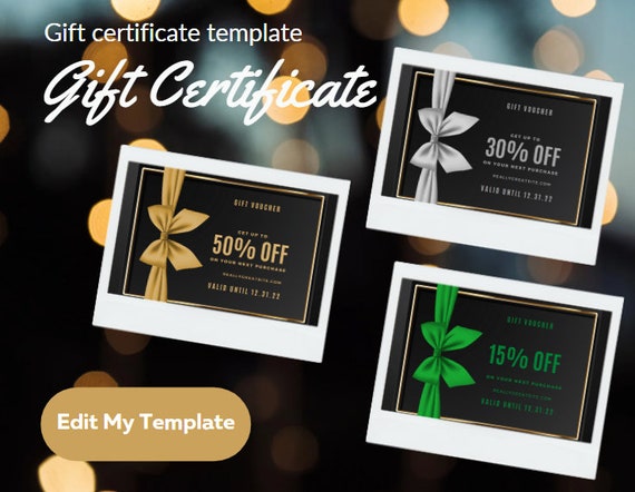 Printable Editable Gift Voucher Template Digital Product - Etsy UK