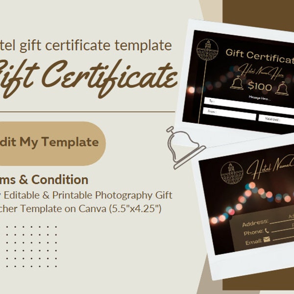 Printable Hotel Gift Certificate Template