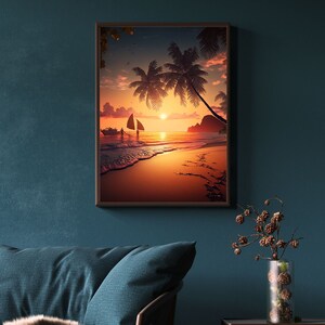 Printable Digital Product | Instant Download | Sunset Beach Printable