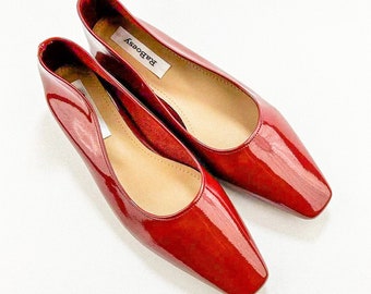 Ballerines à bout pointu en cuir écologiques | Chaussures plates simples de style rétro pour femmes | Chaussures vintage rouges noires marron pour une promenade quotidienne