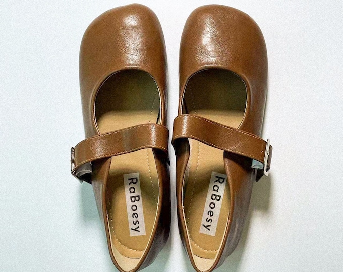 plain faux leather mary jane shoes