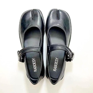 Women Retro Tabi Ballet Flats | Bow Tie Split Toe Shoes | Vintage Split Toe Tabis Shoes |  Sliver Black White Red Tabi Flats