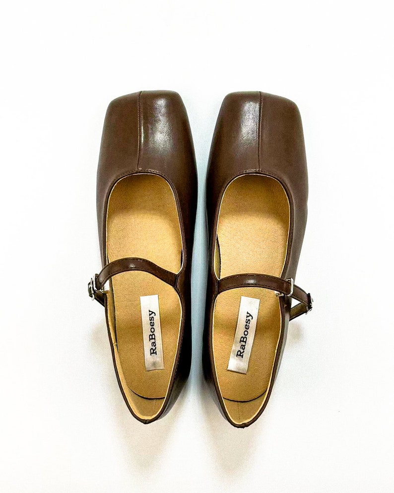 Eco-leer Mary Jane flats in retrostijl met effen neus Vintage zachte riem Mary Janes Klassieke wit zwart bruin Mary Jane schoenen Bruin