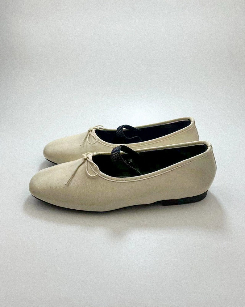 Leather Round Toe Flexible Band Ballerinas Cute Sliver Foldable Ballet Flats Elastic Strap Tie Bow Ballet Shoes image 10