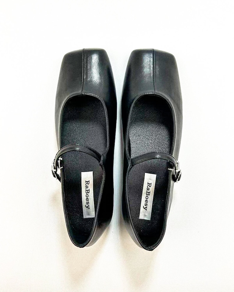 Eco-leer Mary Jane flats in retrostijl met effen neus Vintage zachte riem Mary Janes Klassieke wit zwart bruin Mary Jane schoenen Zwart