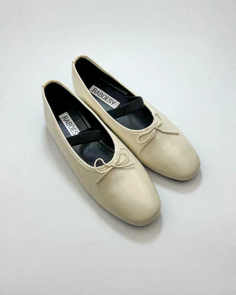 Leather Round Toe Flexible Band Ballerinas Cute Sliver Foldable Ballet Flats Elastic Strap Tie Bow Ballet Shoes image 3