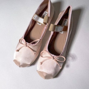 Satin Round Toe Ballerinas