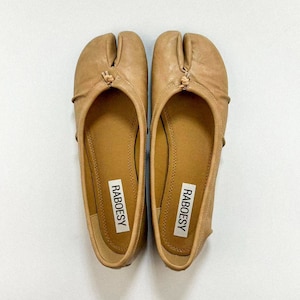 Women Eco Friendly Split Toe Tabi Ballet Flats Vintage Foldable Tabis Ballet Flats Retro Brown Khaki Black Tabi Flats Apricot