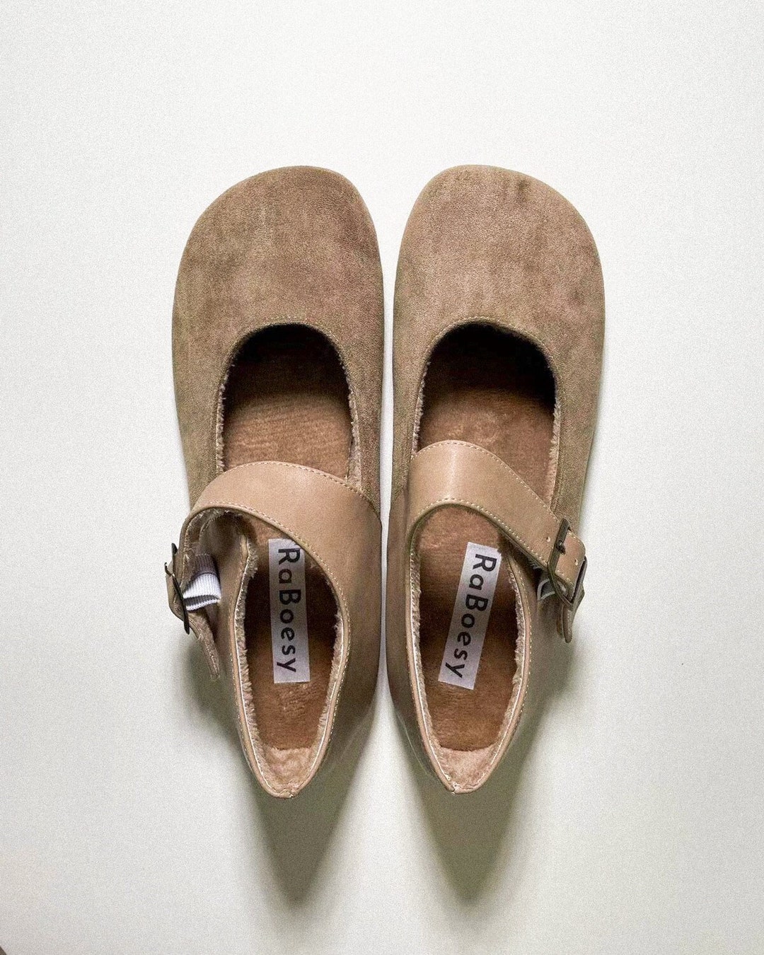 Suede Retro Style Round Toe Mary Jane Flats Winter Fall Vintage ...