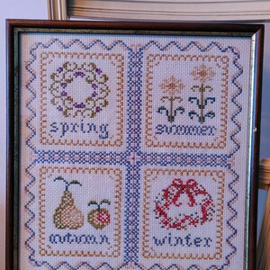 1960s Seasons Tapestry Framed Wallhanging
