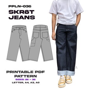 PPLN -036 SKR8 Jeans PATRÓN PDF / Descarga Digital