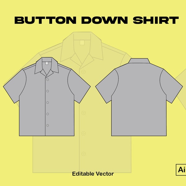 Button Down Shirt Adobe Illustrator Tech Pack / Vector Drawing