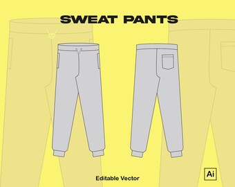 Sweat Pants Jacket Adobe Illustrator Tech Pack / Vector Drawing