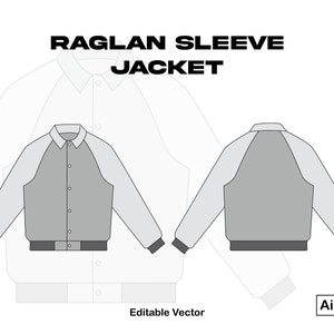 TEKNIKPAKET | Jacka med raglanärm Adobe Illustrator Teknikpaket / Vektorteckning