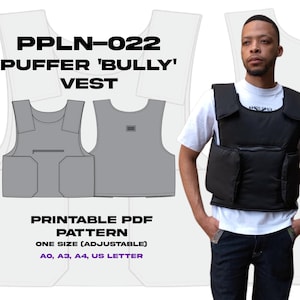 Patrón PDF del chaleco acolchado 'Bully' PPLN-022