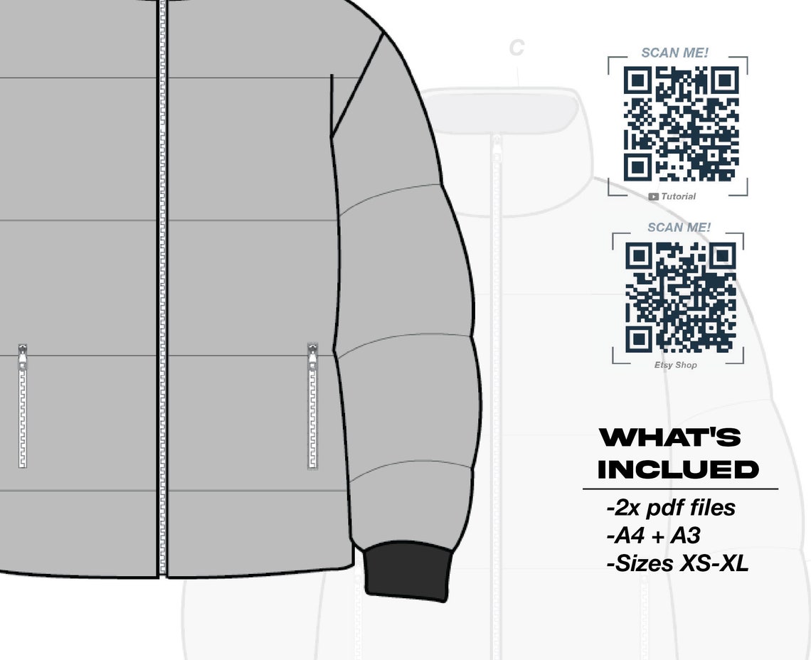 PPLN011 Puffer Jacket and Vest PDF Pattern Etsy