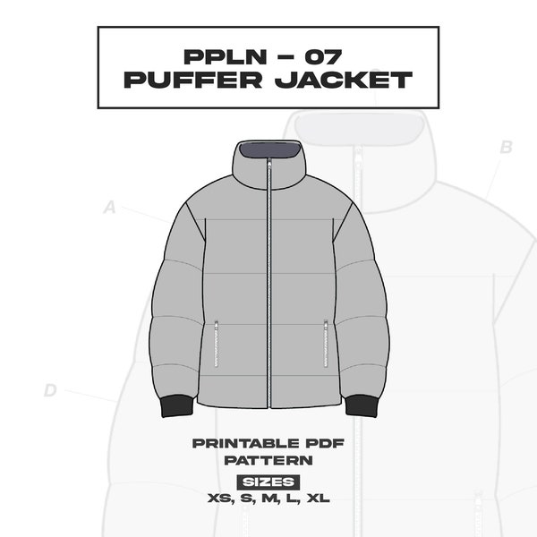 Puffer Coat Pattern Etsy