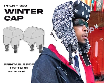 PPLN-030 Winter Cap | Trapper Hat PDF Printable Pattern | Digital download
