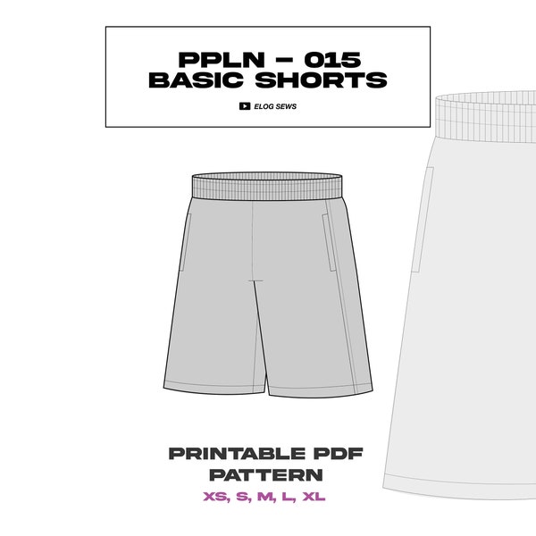 PPLN-015 Basic Shorts printable PDF Pattern