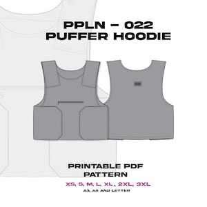 PPLN -022  Puffer &#39;Bully&#39; Vest PDF PATTERN