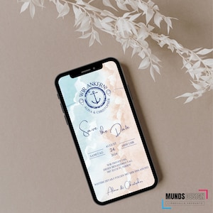 eCard "salva la data" | Marittimo | Personalizzato per il matrimonio