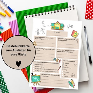 Gästebuchkarten für die Einschulung als Andenken / Erinnerungen - A5