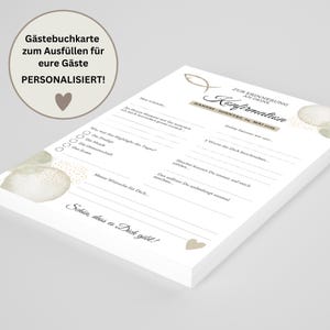 Personalisierte Gästebuchkarten für Konfirmation, Jugendweihe oder Kommunion – Beige