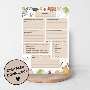 Descarga digital: Tarjetas de libro de visitas para la inscripción escolar como souvenirs/recuerdos - A5