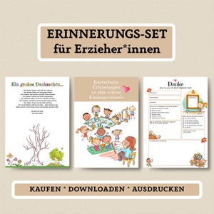 Abschiedsgeschenk für Erzieher:innen – liebevolles Erinnerungsalbum zum Ausfüllen & Ausdrucken
