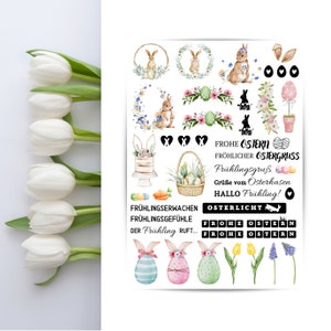 Kerzen Tattoofolie Ostern, Osterhase, Ostergrüße | Wasserschiebefolie DIN A4, Laserdruck