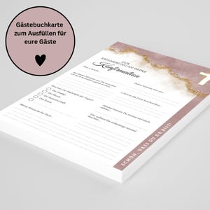 Gästebuchkarten zur Konfirmation, Kommunion, Firmung oder Jugendweihe in Altrosa