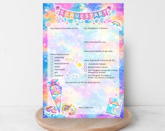 Rainbow Guest Book Cards for First Day of School – A5 | 10–30 pieces | 200g or 300g paper