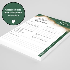 Edle Gästebuchkarten Konfirmation, Kommunion, Jugendweihe oder Firmung mit grünen Akzenten - unvergessliche Erinnerungen!