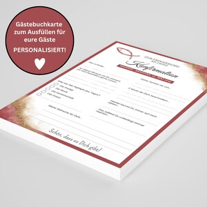 Personalisierte Gästebuchkarten für Taufe, Konfirmation, Jugendweihe, Firmung oder Kommunion – Rot