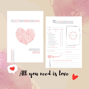 Gästebuchkarten Hochzeit | Alternative zum Gästebuch | Karten zum Ausfüllen | Beschäftigung der Hochzeitsgäste