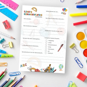 Gästebuchkarten für die Einschulung als Andenken / Erinnerungen - A5
