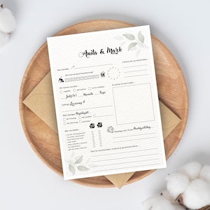 Gästebuchkarten Eukalyptus | personalisiert als Gästebuchalternative für die Hochzeit