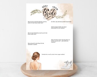 Elegant guest book cards JGA – hen party cards A5, borderless, stylish gift for the bride, bride to be, JGA games, DIY