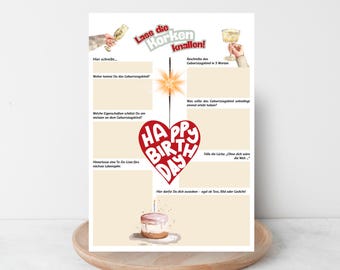 Birthday guest book cards – stylish cards for personal messages & unforgettable birthday parties