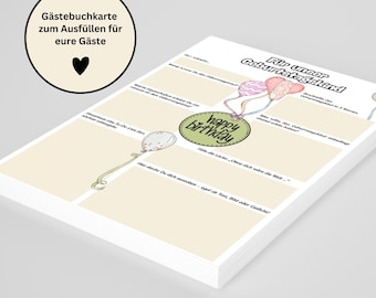Birthday Guest Book Cards Set DIN A5 – Guest Book Alternative, Party Game for Adults, Wish Cards, Birthday Party Decoration 30 40 50 60
