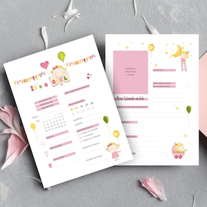 Tippkarten Ratespiel für Babyparty | It's a girl