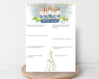 JGA guest book card set | Game & memory for the hen party | Gift idea for the bride | JGA game | Girlfriend gift