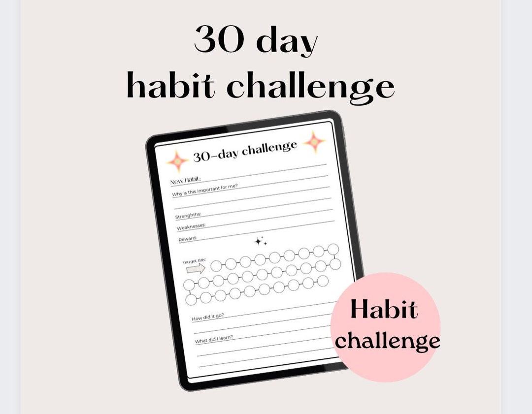 30 Day Habit Challenge | Single Page Digital Habit Tracker, Goodnotes ...