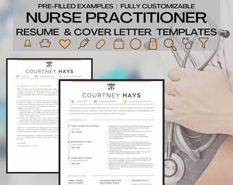 Nurse Practitioner Resume Template Set, Prefilled, Daily Planner
