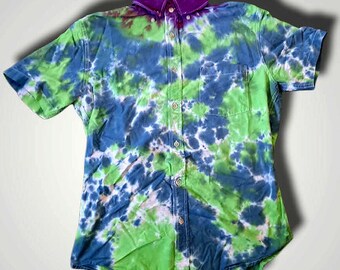 mens tie dye shirt button down
