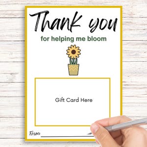 Teacher appreciation gift card holder, Printable gift for teachers, Last minute printable gifts, End of the year gifts, Thank you printable.
