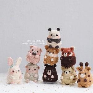 9 Cute Animal Friends, Amigurumi Crochet Dolls (Read the description carefully)