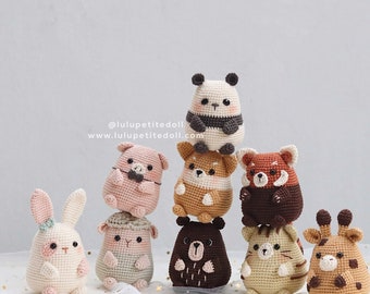 PDF PATTERN - 9 Cute Animal Friends Crochet Patterns, Amigurumi Crochet Pattern (Read the description carefully)