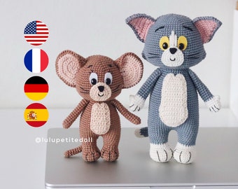 PDF PATTERN - The Gray Cat and Brown Mouse Crochet Patterns